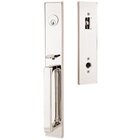 Single Cylinder Lausanne Handleset with Square Knob in Polished Nickel