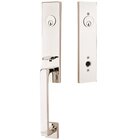 Double Cylinder Davos Handleset with Luzern Left Handed Lever in Polished Nickel