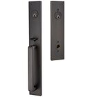 Double Cylinder Lausanne Handleset with Round Knob in Flat Black