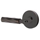 Key In L-Square Tribeca Left Handed Lever with Disk Rosette in Oil Rubbed Bronze