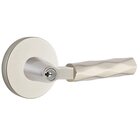 Key In L-Square Tribeca Right Handed Lever with Disk Rosette in Satin Nickel