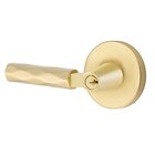 Key In L-Square Tribeca Left Handed Lever with Disk Rosette in Satin Brass