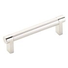 4" Centers Knurled Bar with Rectangular Stem in Polished Nickel