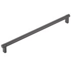 12" Centers Smooth Bar with Rectangular Stem in Flat Black