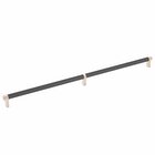 20" Centers Rectangular Stem in Satin Copper And Knurled Bar in Flat Black