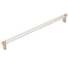 12" Centers Appliance Pull Rectangular Stem in Satin Copper And Smooth Bar in Satin Nickel