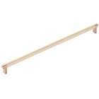 18" Centers Appliance Pull Rectangular Stem in Satin Copper And Knurled Bar in Satin Brass