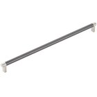 18" Centers Appliance Pull Rectangular Stem in Satin Nickel And Smooth Bar in Oil Rubbed Bronze