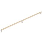 24" Centers Appliance Pull Rectangular Stem in Satin Nickel And Knurled Bar in Satin Brass