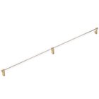 24" Centers Appliance Pull Rectangular Stem in Satin Brass And Smooth Bar in Polished Nickel