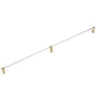 24" Centers Appliance Pull Rectangular Stem in Satin Brass And Smooth Bar in Polished Chrome