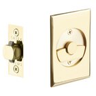 Tubular Rectangular Privacy Pocket Door Lock in Unlacquered Brass