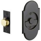 Tubular #8 Arch Privacy Pocket Door Lock in Flat Black