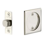 Tubular Square Passage Pocket Door Lock in Polished Nickel