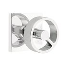 Double Dummy Square Rosette with Left Handed Spoke Knob in Polished Chrome