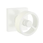 Single Dummy Square Rosette with Right Handed Spoke Knob in Matte White