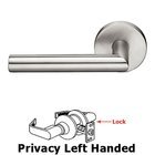 Stuttgart Left Hand Privacy Door Lever With Brushed Stainless Steel Disk Rose