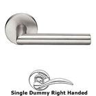 Single Dummy Right Handed Stuttgart Door Lever With Brushed Stainless Steel Disk Rose