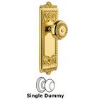 Windsor Plate Dummy with Parthenon knob in Polished Brass