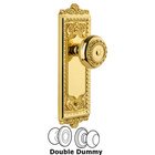 Windsor Plate Double Dummy with Parthenon knob in Polished Brass