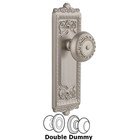 Windsor Plate Double Dummy with Parthenon knob in Satin Nickel