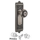 Windsor Plate Privacy with Parthenon knob in Antique Pewter