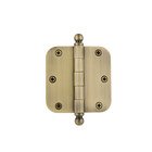 3 1/2" Ball Tip Residential Hinge with 5/8" Radius Corners in Vintage Brass