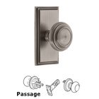 Grandeur Carre Plate Passage with Circulaire Knob in Antique Pewter