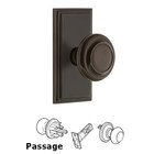 Grandeur Carre Plate Passage with Circulaire Knob in Timeless Bronze