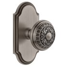 Grandeur Arc Plate Passage with Windsor Knob in Antique Pewter