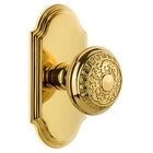 Grandeur Arc Plate Passage with Windsor Knob in Polished Brass