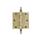 3 1/2" Steeple Tip Residential Hinge with Square Corners in Vintage Brass