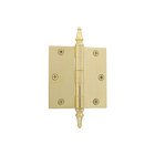 3 1/2" Steeple Tip Residential Hinge with Square Corners in Polished Brass