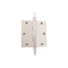 3 1/2" Steeple Tip Residential Hinge with Square Corners in Polished Nickel