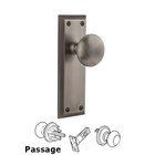 Grandeur Fifth Avenue Plate Passage with Fifth Avenue Knob in Antique Pewter