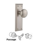Grandeur Fifth Avenue Plate Passage with Fifth Avenue Knob in Satin Nickel