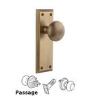 Grandeur Fifth Avenue Plate Passage with Fifth Avenue Knob in Vintage Brass