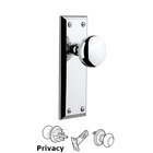 Grandeur Fifth Avenue Plate Privacy with Fifth Avenue Knob in Bright Chrome