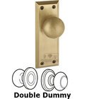 Double Dummy Knob - Fifth Avenue Plate with Fifth Avenue Door Knob in Vintage Brass