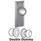 Double Dummy Knob - Fifth Avenue Rosette with Fifth Avenue Door Knob in Bright Chrome
