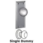 Single Dummy Knob - Fifth Avenue Rosette with Fifth Avenue Door Knob in Bright Chrome