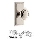 Grandeur Carre Plate Privacy with Circulaire Knob in Polished Nickel