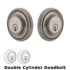 Grandeur Double Cylinder Deadbolt with Soleil Plate in Satin Nickel