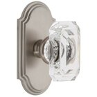 Grandeur Door Hardware - Arc Rosette with Baguette Clear Crystal Knob