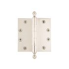 4 1/2" Acorn Tip Heavy Duty Hinge with Square Corners in Polished Nickel