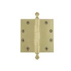 4 1/2" Acorn Tip Heavy Duty Hinge with Square Corners in Unlacquered Brass