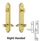 Arc Tall Plate Handleset with Portofino Right Handed Lever in Lifetime Brass