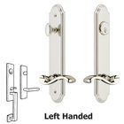Arc Tall Plate Handleset with Portofino Left Handed Lever in Polished Nickel