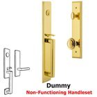 One-Piece Dummy Handleset with D Grip and Circulaire Knob in Lifetime Brass