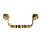 3 3/4" Centers Drop Pull in Antique Brass